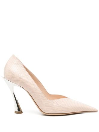 MUGLER 95mm fand-heel leather pumps - Pink
