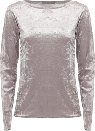 D.exterior Jersey de terciopelo perforado - Tops - Mujer - Marr&oacute;n - L