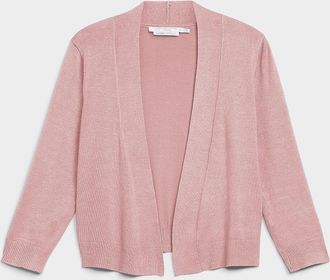 Contemporaine Womens 3/4-sleeve fine knit open Cardigan Sweater