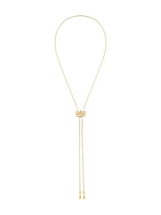 Susan Caplan Vintage 1980 butterfly lariat necklace - Gold
