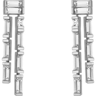 Reiss Livia Linear Crystal Drop Earrings in Silver Tone /Clear Crystal at Nordstrom