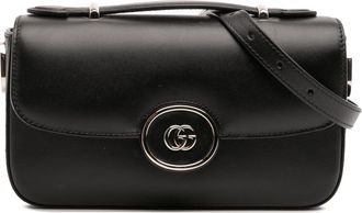 Gucci Pre-owned Womens Leather Crossbody Gg Logo - Black - One Size
