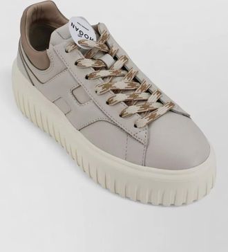 Hogan leather platform sneakers contrasting sole design