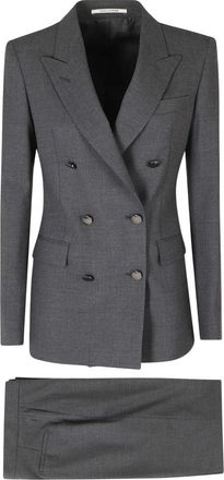 Tagliatore T Parigi Double-Breasted Pak - Dames - Blazers - Grijs - XS - Wol - Jassen