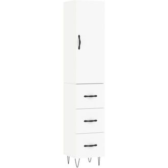 vidaXL Highboard White 34.5x34x180 cm Engineered Wood Vidaxl