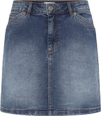 Ichi Haveny Denim Rok - Dames - Spijkerrokken - Blauw - XL - Denim - Rokken