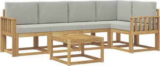 vidaXL Conjunto De Sof&aacute;s De Exterior 6 Uds. Blanco Y Gris Claro Vidaxl