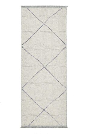 THEKO Alfombra fina tejida a m&aacute;quina en lana y viscosa natural 80x200 cm