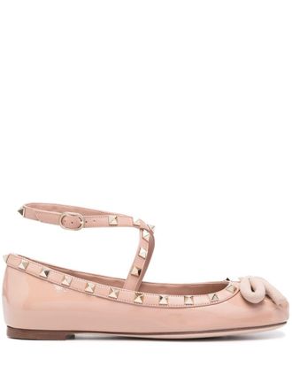 Valentino Garavani Rockstud-embellished ballerina shoes - Pink