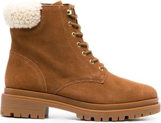 Ralph Lauren Enkellaarsjes - Dames - Veterlaarzen - Bruin - 35 1/2 EU - Leer - Schoenen