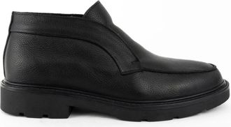 Sergio Moretti Zwarte veterlaarsjes - Heren - Enkellaarsjes - Zwart - 44 EU - Leer - Schoenen