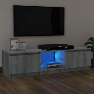 vidaXL Mueble Para Tv Con Luces Led Gris Sonoma 140x40x36 Cm Vidaxl