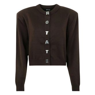 Rotate Rotate Birger Christensen, Truien & Vesten, Dames, Bruin, S, Katoen, Firm Knit Cardigan