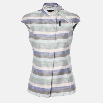 Emporio Armani Multicolor Striped Cotton Sleeveless Vest