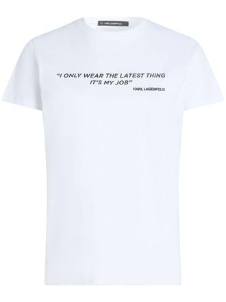 Karl Lagerfeld quote T-shirt - women - Organic Cotton - S - White