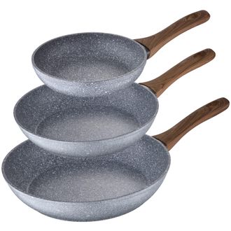 San Ignacio Set 3 Sartenes &Oslash;20 &Oslash;24 Y &Oslash;28 Daimiel, Aluminio Forjado, Inducci&oacute;n - Gris