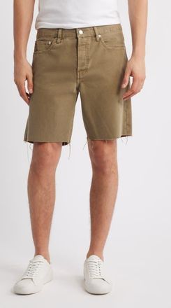 Frame Denim Raw Hem Relaxed Denim Shorts in Light Brown at Nordstrom, Size 40