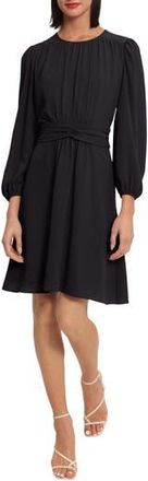 Maggy London Ruched Waist Fit & Flare Dress in Black at Nordstrom Rack, Size 12
