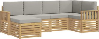 vidaXL Conjunto De Sof&aacute;s De Exterior 6 Uds. Blanco Y Gris Claro Vidaxl