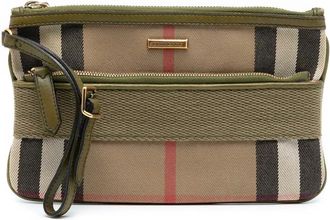 Burberry Clutch in tela con motivo House Check e cinturino da polso 2000-2017 - Marrone