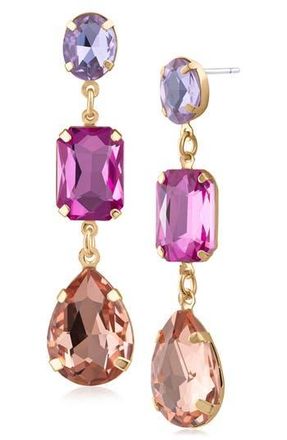Jardin Crystal Drop Earrings in Pink/Gold at Nordstrom Rack