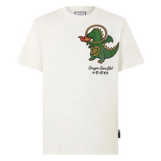 Philipp Plein T-Shirt Girocollo Ss Dragon - - Tops - Uomo - Beige - 2XL