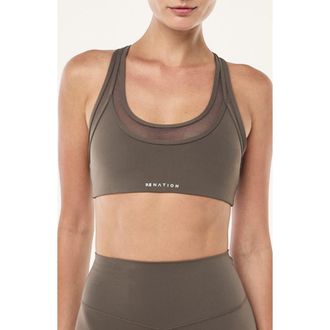 P.E Nation Fusion Sports Bra in Major Brown at Nordstrom, Size X-Large