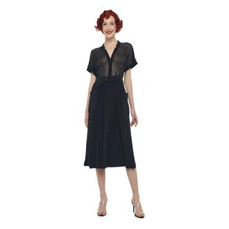 Norma Kamali Midi Dresses, female, Black, Size: M Short Sleeve Dress