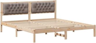 vidaXL Estructura De Cama Taup&eacute; 160 X 200 Cm Madera De Pino Macizo Vidaxl