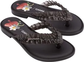 Melissa x Ganni Slim Flip Flop in Brown at Nordstrom, Size 10