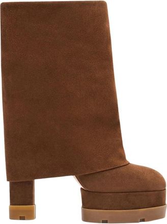 Casadei Nancy Omkeerbare Su&egrave;de Laars - Dames - Laarzen met Hak - Bruin - 39 EU - Su&egrave;de - Schoenen