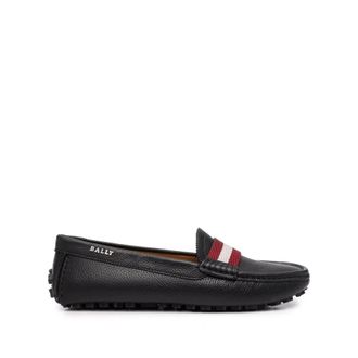 Bally Gegrainde Mocassins Loafers in Zwart Leer - Dames - Loafers - Zwart - 36 EU - Leer - Schoenen
