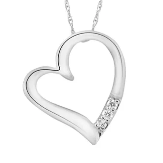 Pompeii3 Diamond Pendant Heart Shape Necklace in White, Yellow, or Rose Gold Lab Grown