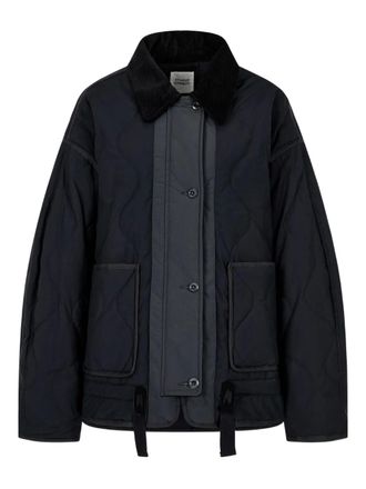 STUDIO TOMBOY Gewatteerd jack met ribfluwelen kraag - Blauw