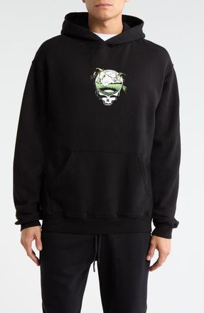 Malbon Golf Grateful Dead Fesque Cotton Graphic Hoodie in Black at Nordstrom, Size Medium
