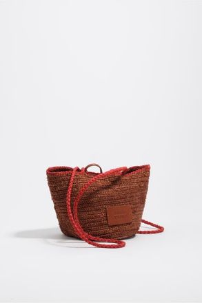 Bimba & Lola Small Raffia Basket Bag in Oak at Nordstrom