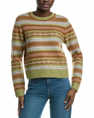 Design History Fair Isle Sweater In Airstream And Green