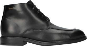 Mephisto Waterdichte Heren Enkellaars - Zwart Leer - Heren - Veterlaarzen - Zwart - 39 EU - Leer - Schoenen