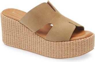 Chocolat Blu Jamie Platform Wedge Sandal in Taupe Suede at Nordstrom, Size 9-9.5Us