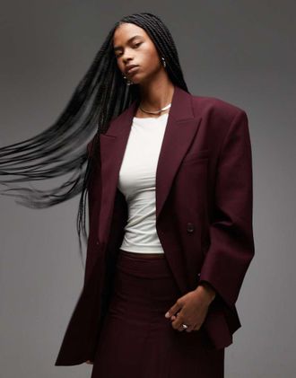 Asos Blazer doppiopetto oversize color prugna-Viola