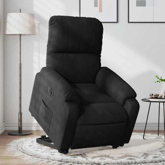 vidaXL Vidaxl - Sill&oacute;n El&eacute;ctrico Reclinable Elevable Tela Microfibra Negro