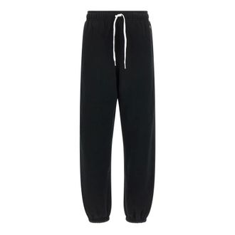 Polo Ralph Lauren Broeken, Dames, Zwart, M, Katoen, Fleece Katoenen Joggingbroek