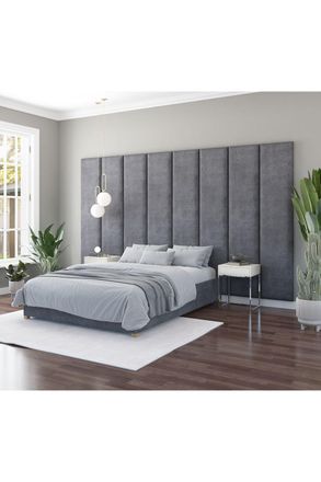 Aspire Home Accents Large Upholstered Headboard Wall Panel, UK Made in Grey