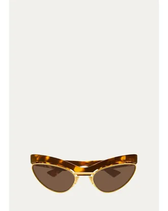Bottega Veneta Tortoiseshell Cat Eye Sunglasses