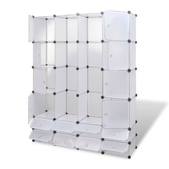 Berkfield Home Modular Cabinet 18 Compartments White 37x146x180.5 cm