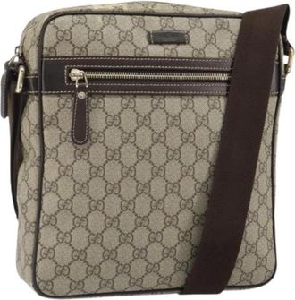 Gucci Pre-owned Vintage Canvas Cross Body Tas - Dames - Vintage Schoudertas - Beige - ONE Size - Vintage
