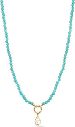 Ember Fine Jewelry Turquoise Beaded Shell Pendant Necklace in Gold/turquoise at Nordstrom Rack