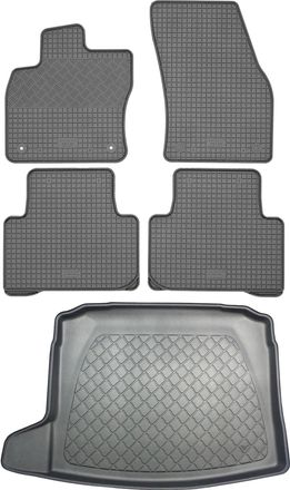 OEM Volkswagen Tiguan Ii Suv (5 Puertas) Desde Mayo De 2016: Juego De Alfombrillas De Goma Para Coche + Alfombrilla Para Maletero