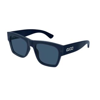 Gucci Accessoires, unisex, Blauw, ONE Size, Vierkante Acetaat Zonnebril
