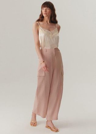 Exquise Gemma High Waist Cargo Trousers in Powder at Nordstrom, Size X-Large